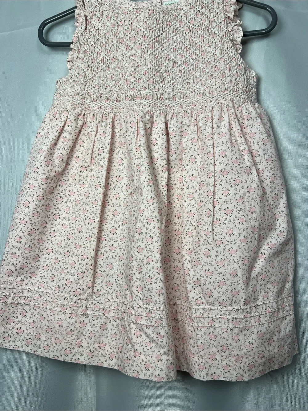 Gymboree pink smocked bodice floral cotton dress 6-12 months